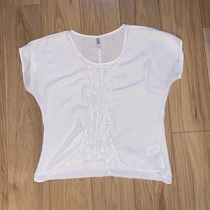 White blouse with center detail TBD G